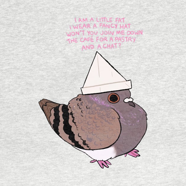 Hat Pigeon (With Text) by chuckdrawsthings